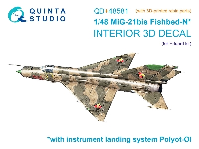 Mig-21 Bis Late Fishbed-n - 3d-printed & Coloured Interior - zdjęcie 1