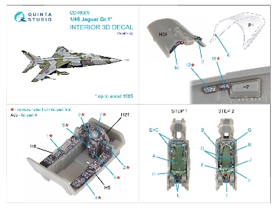 Jaguar Gr.1 - 3d-printed & Coloured Interior On Decal Paper (For Airfix Kits) - zdjęcie 5