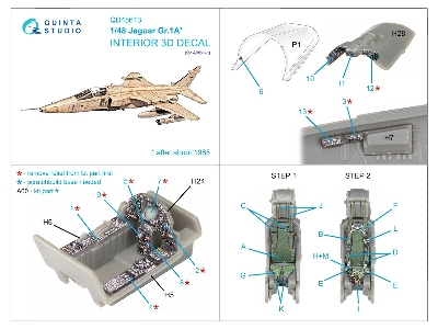 Jaguar Gr.1 A - 3d-printed & Coloured Interior On Decal Paper (For Airfix Kits) - zdjęcie 5