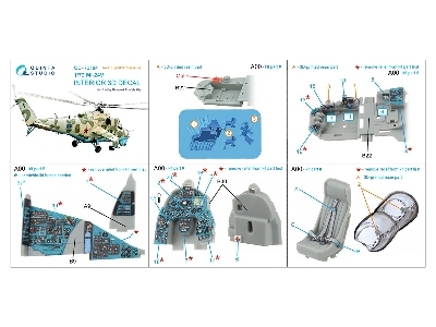 Mil Mi-24v - 3d-printed & Coloured Interior On Decal Paper With 3d-printed Resin Parts (For Hobby Boss / Ark Models Kits) - zdjÄ
