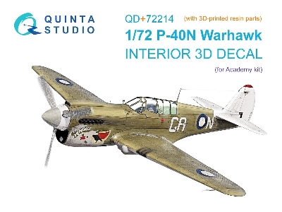 Cutiss P-40 N Warhawk -3d-printed & Coloured Interior On Decal Paper With 3d-printed Resin Parts (For Academy Kits) - zdjęcie 1