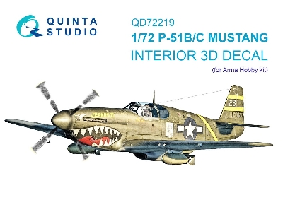 P-51 B/C Mustang - 3d-printed & Coloured Interior On Decal Paper (For Arma Hobby Kits) - zdjęcie 1
