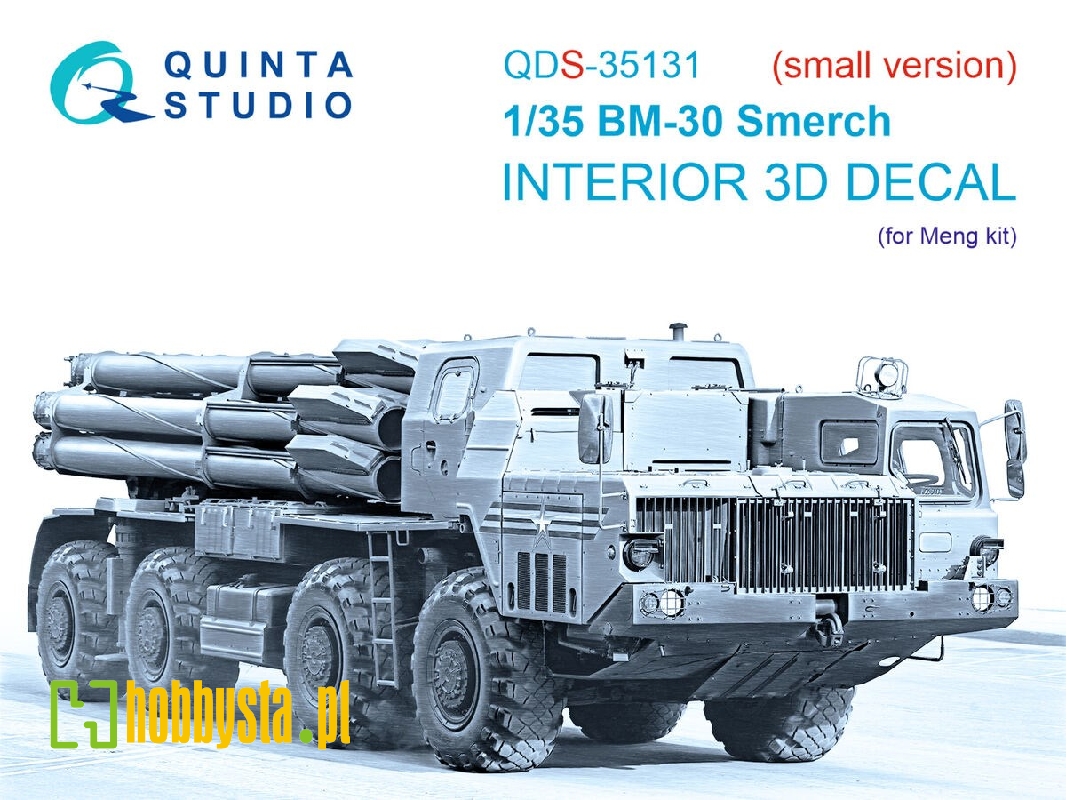 Bm-30 Smerch - 3d-printed & Coloured Interior On Decal Paper (For Meng Kits / Small Version) - zdjęcie 1 Bm-30 Smerch - 3d-printed & Coloured Interior On Decal Paper (For Meng Kits / Small Version) - zdjęcie 1