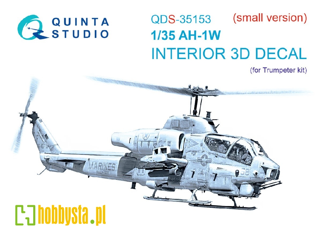 Ah-1 W - 3d-printed & Coloured Interior On Decal Paper (For Trumpeter Kits / Small Version) - zdjęcie 1 Ah-1 W - 3d-printed & Coloured Interior On Decal Paper (For Trumpeter Kits / Small Version) - zdjęcie 1