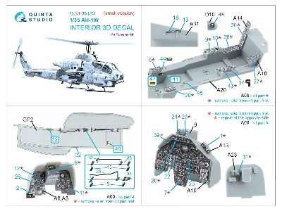 Ah-1 W - 3d-printed & Coloured Interior On Decal Paper (For Trumpeter Kits / Small Version) - zdjęcie 3