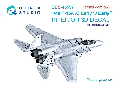 F-15 A / C Early / J Early - 3d-printed & Coloured Interior On Decal Paper (For Hasegawa Kits / Small Version) - zdjęcie 1