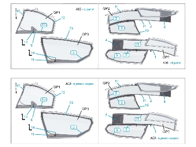 Ah-1w - Inner Parts Of Canopy Frame (For Trumpeter Kits) - zdjęcie 8