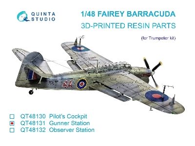 Fairey Barracuda Gunner Station - 3d-printed Resin Parts (For Trumpeter Kits) - zdjęcie 1