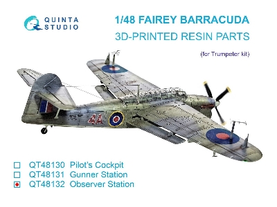 Fairey Barracuda Observer Station - 3d-printed Resin Parts (For Trumpeter Kits) - zdjęcie 1