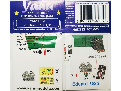 Curtiss P-40 E/D Warhawk - Photoetched Instrument Panel (For Eduard Kits) - zdjęcie 1