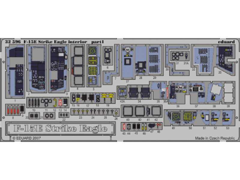 F-15E interior S. A. 1/32 - Tamiya - blaszki - zdjęcie 1 F-15E interior S. A. 1/32 - Tamiya - blaszki - zdjęcie 1