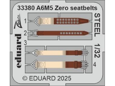 A6M5 Zero seatbelts STEEL 1/32 - TAMIYA - zdjęcie 1