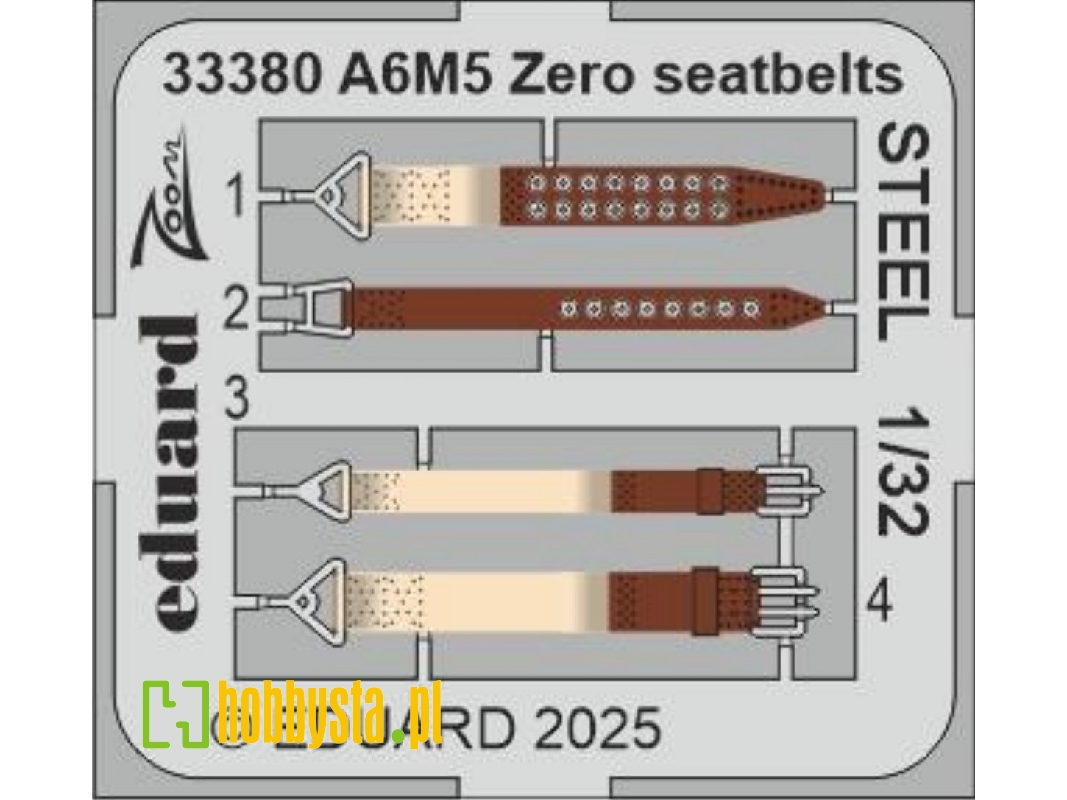 A6M5 Zero seatbelts STEEL 1/32 - TAMIYA - zdjęcie 1 A6M5 Zero seatbelts STEEL 1/32 - TAMIYA - zdjęcie 1