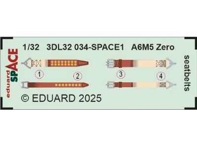 A6M5 Zero seatbelts SPACE 1/32 - TAMIYA - zdjęcie 3