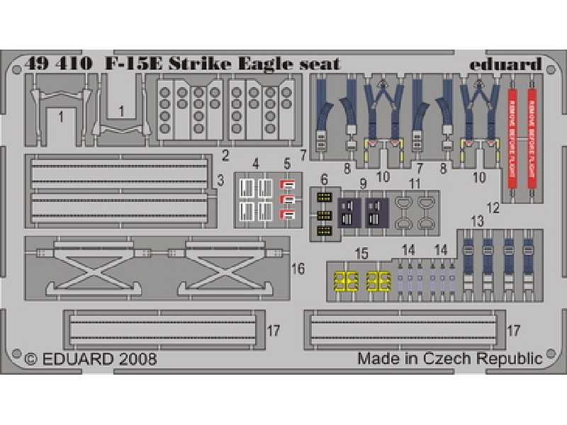  F-15E seat 1/48 - Academy Minicraft - blaszki - zdjęcie 1