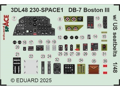 DB-7 Boston III w/  US seatbelts SPACE 1/48 - HONG KONG MODELS - zdjęcie 4