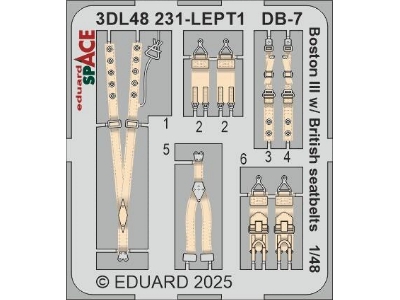 DB-7 Boston III w/  British seatbelts SPACE 1/48 - HONG KONG MODELS - zdjęcie 3