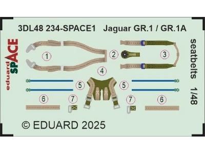 Jaguar GR.1 / GR.1A seatbelts SPACE 1/48 - AIRFIX - zdjęcie 3
