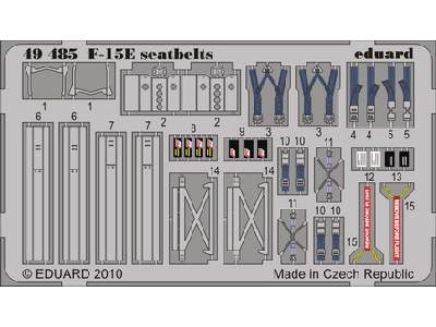  F-15E seatbelts 1/48 - Academy Minicraft - blaszki - zdjęcie 1