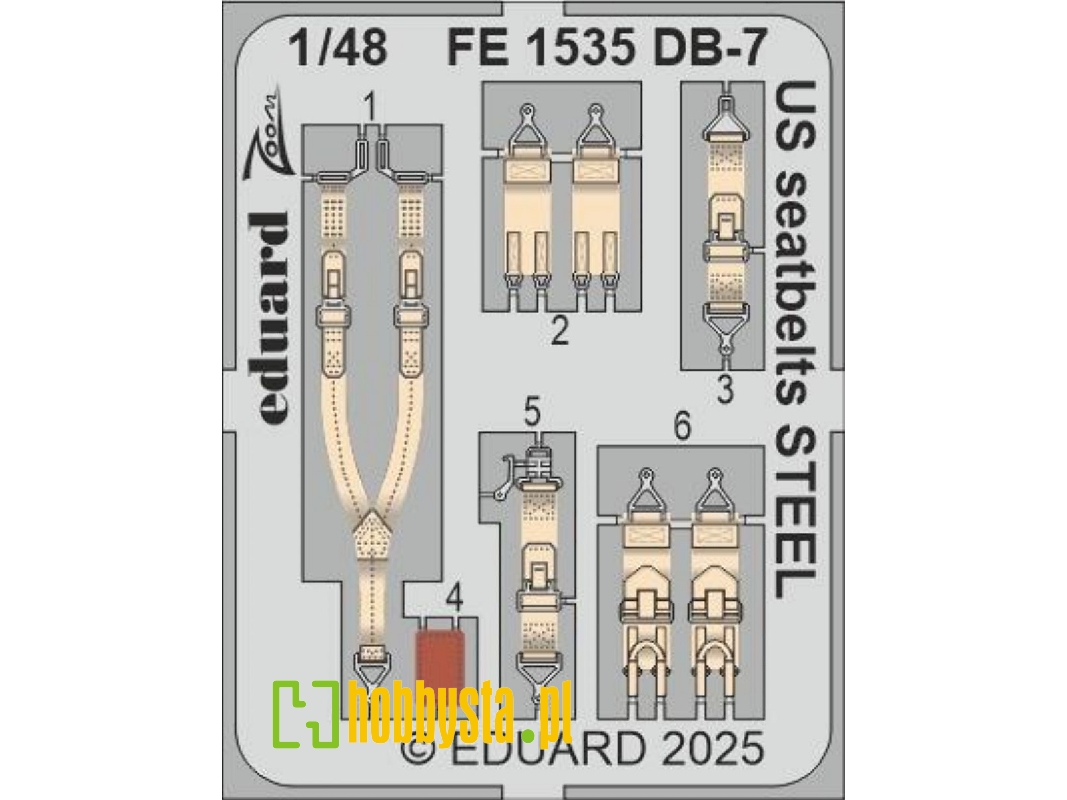 DB-7 Boston III US seatbelts STEEL 1/48 - HONG KONG MODELS - zdjęcie 1