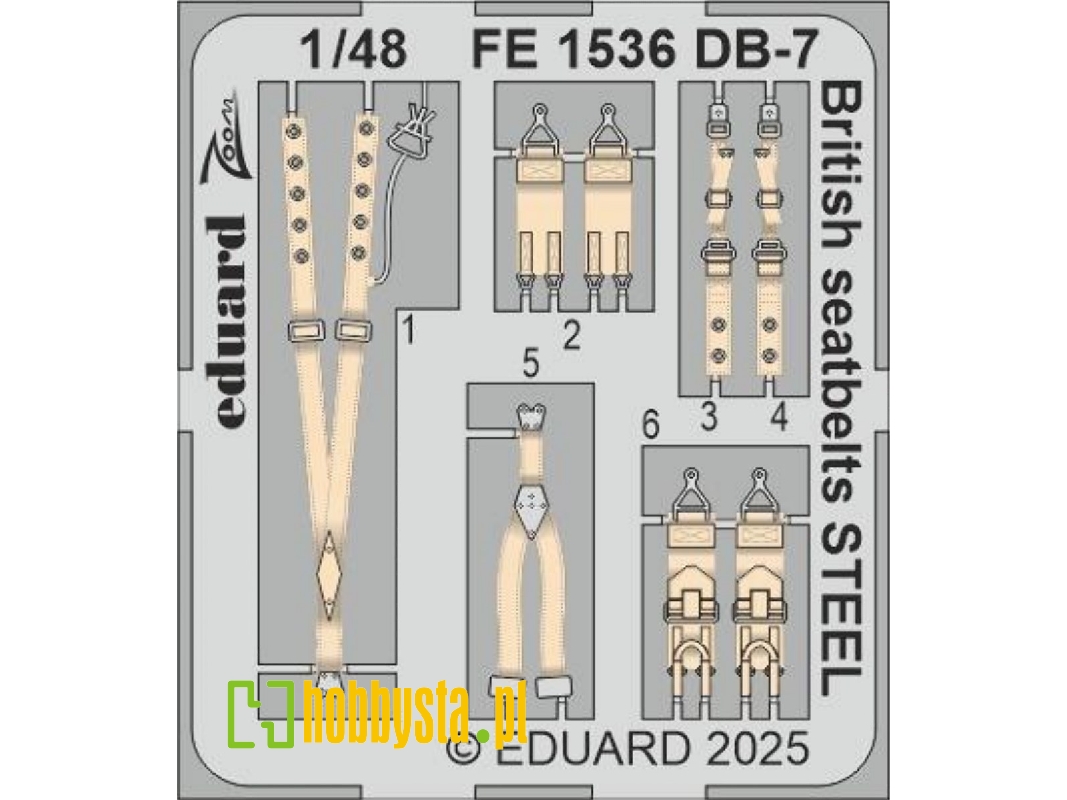 DB-7 Boston III British seatbelts STEEL 1/48 - HONG KONG MODELS - zdjęcie 1 DB-7 Boston III British seatbelts STEEL 1/48 - HONG KONG MODELS - zdjęcie 1