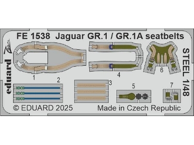 Jaguar GR.1 / GR.1A seatbelts STEEL 1/48 - AIRFIX - zdjęcie 1