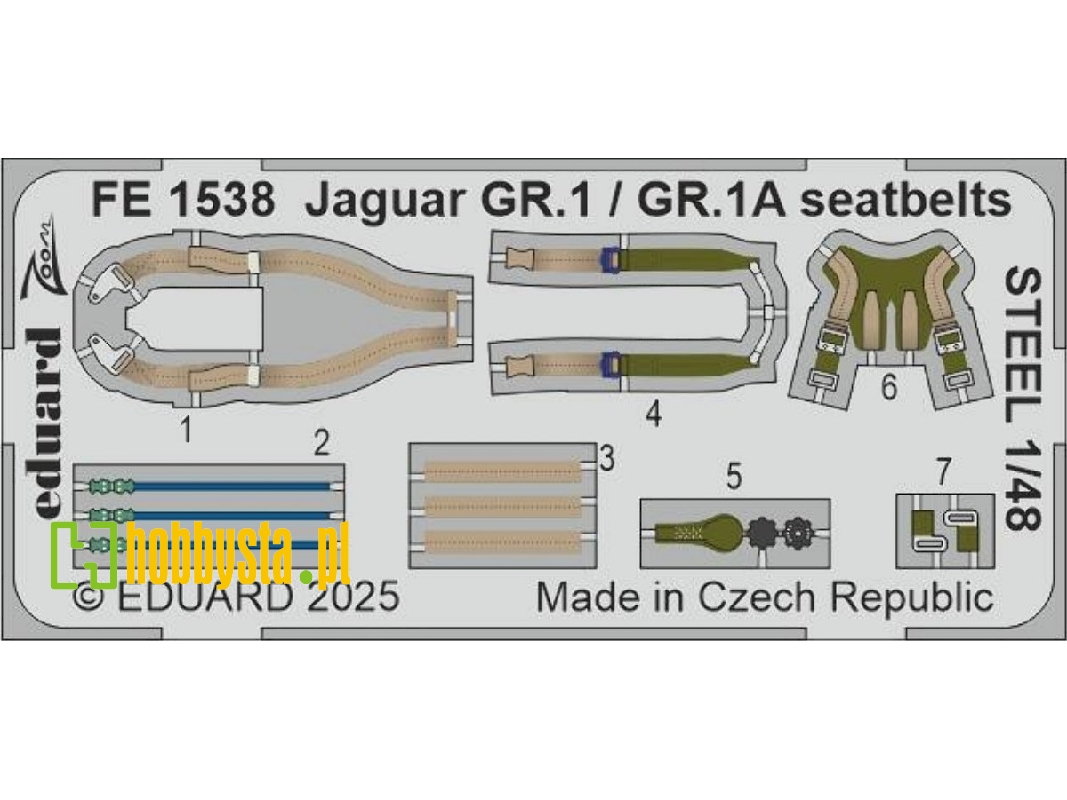 Jaguar GR.1 / GR.1A seatbelts STEEL 1/48 - AIRFIX - zdjęcie 1 Jaguar GR.1 / GR.1A seatbelts STEEL 1/48 - AIRFIX - zdjęcie 1