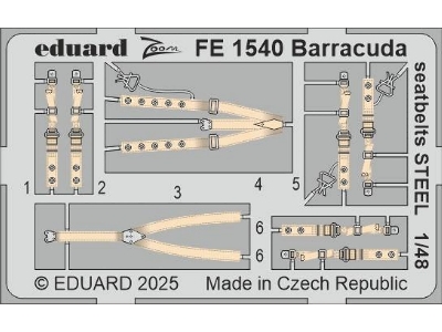 Barracuda seatbelts STEEL 1/48 - TRUMPETER - zdjęcie 1