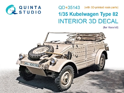 Kubelwagen Type 82 3d-printed & Coloured Interior On Decal Paper (Hero) (With 3d-printed Resin Parts) - zdjęcie 1