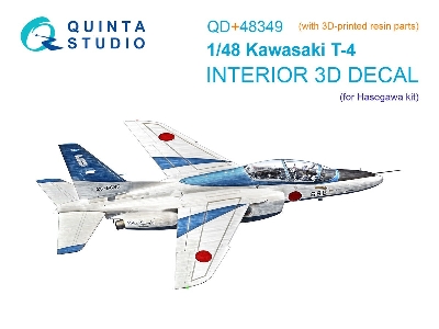 Kawasaki T-4 3d-printed & Coloured Interior On Decal Paper (Hasegawa) (With 3d-printed Resin Parts) - zdjęcie 1