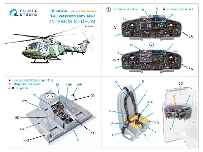 Lynx Ah-7 3d-printed & Coloured Interior On Decal Paper (Airfix) (With 3d-printed Resin Parts) - zdjęcie 6