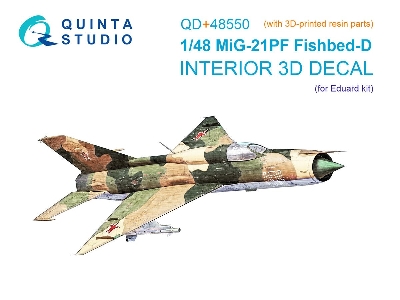Mig-21pf 3d-printed & Coloured Interior On Decal Paper (Eduard) (With 3d-printed Resin Parts) - zdjęcie 1