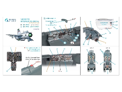 Mig-21r (Grey Cockpit Panels) 3d-printed & Coloured Interior On Decal Paper (Eduard) (With 3d-printed Resin Parts) - zdjęcie 7