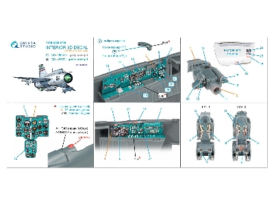 Mig-21r (Green Cockpit Panels) 3d-printed & Coloured Interior On Decal Paper (Eduard) (With 3d-printed Resin Parts) - zdjęcie 7