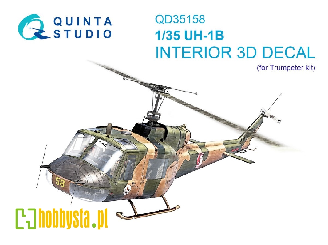 Uh-1b 3d-printed & Coloured Interior On Decal Paper (Trumpeter) - zdjęcie 1 Uh-1b 3d-printed & Coloured Interior On Decal Paper (Trumpeter) - zdjęcie 1