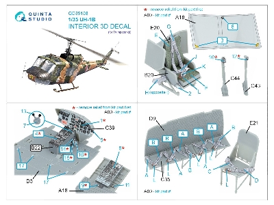Uh-1b 3d-printed & Coloured Interior On Decal Paper (Trumpeter) - zdjęcie 4