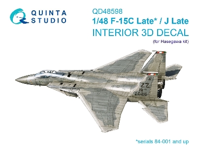 F-15c Late/F-15j Late 3d-printed & Coloured Interior On Decal Paper (Hasegawa) - zdjęcie 1