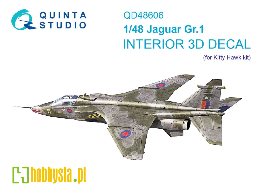 Jaguar Gr.1 3d-printed & Coloured Interior On Decal Paper (Kitty Hawk) - zdjęcie 1 Jaguar Gr.1 3d-printed & Coloured Interior On Decal Paper (Kitty Hawk) - zdjęcie 1