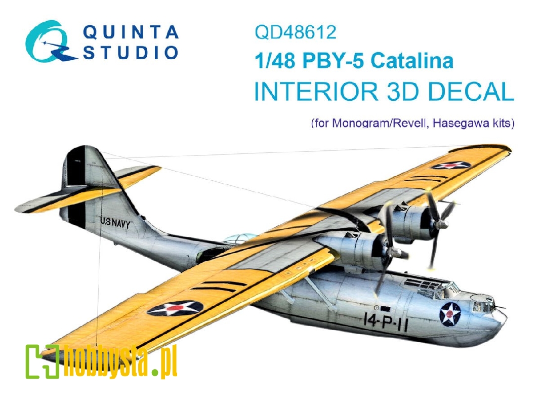 Pby-5 Catalina 3d-printed & Coloured Interior On Decal Paper (Revell/Monogram) - zdjęcie 1 Pby-5 Catalina 3d-printed & Coloured Interior On Decal Paper (Revell/Monogram) - zdjęcie 1