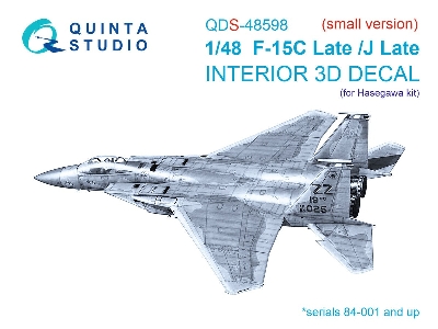 F-15c Late/F-15j Late 3d-printed & Coloured Interior On Decal Paper (Hasegawa) (Small Version) - zdjęcie 1