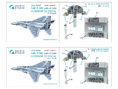 F-15c Late/F-15j Late 3d-printed & Coloured Interior On Decal Paper (Hasegawa) (Small Version) - zdjęcie 11