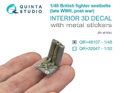 British Fighter Seatbelts (Late Wwii, Post-war) (With Metal Buckles) (All Kits) - zdjęcie 1