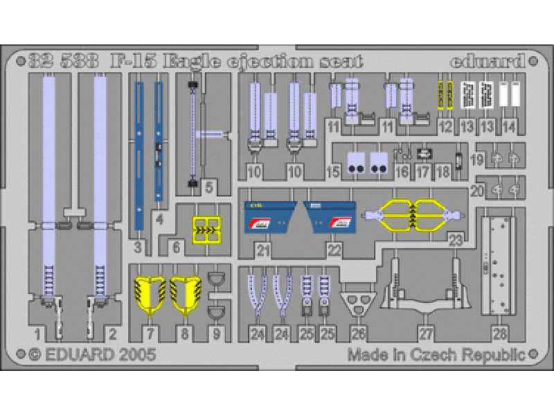  F-15C ejection seat 1/32 - Tamiya - blaszki - zdjęcie 1