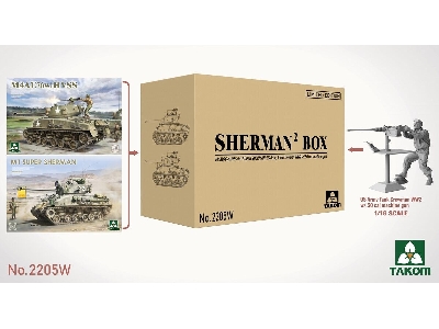 Sherman2 Box M4a1 (76w) Hvss + M1 Super Sherman + Us Army Tank Crewman Limited Edition - zdjęcie 1