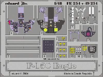  F-15C interior 1/48 - Academy Minicraft - blaszki - zdjęcie 2