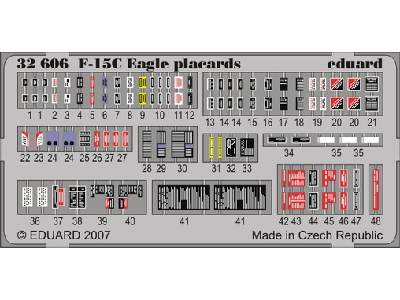  F-15C placards S. A. 1/32 - Tamiya - blaszki - zdjęcie 1