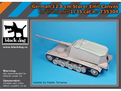 German 12,8cm Emil Canvas (For Trumpeter) - zdjęcie 1