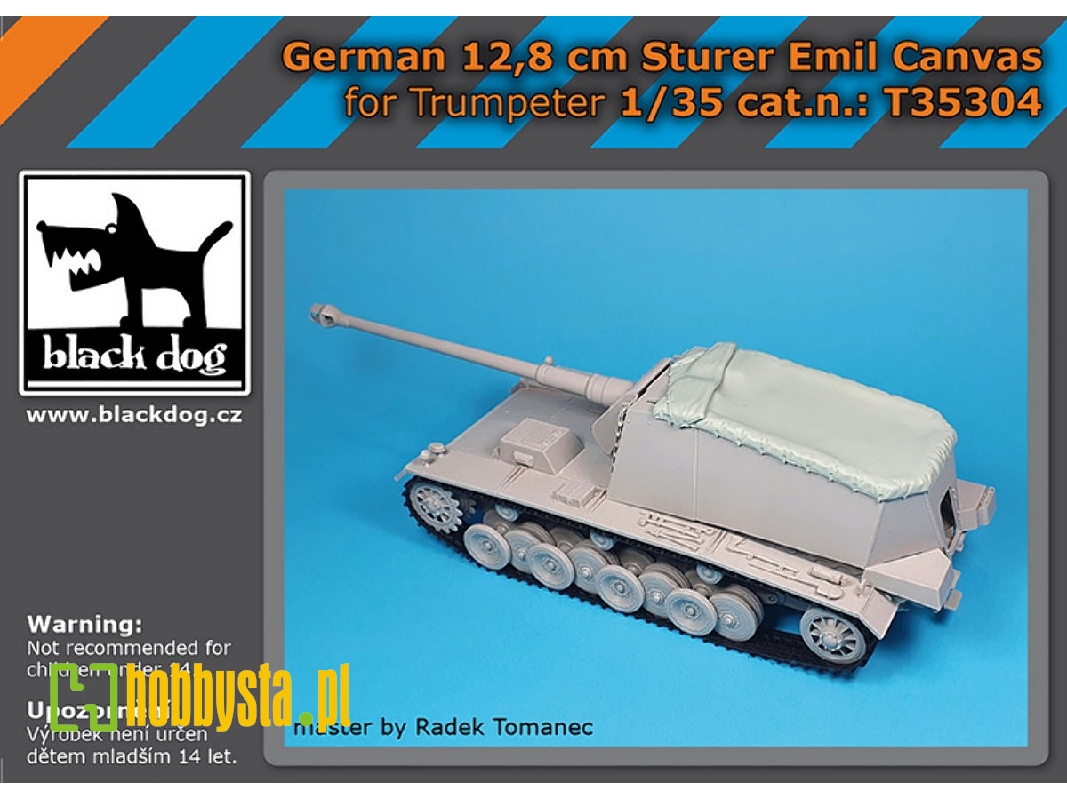 German 12,8cm Emil Canvas (For Trumpeter) - zdjęcie 1