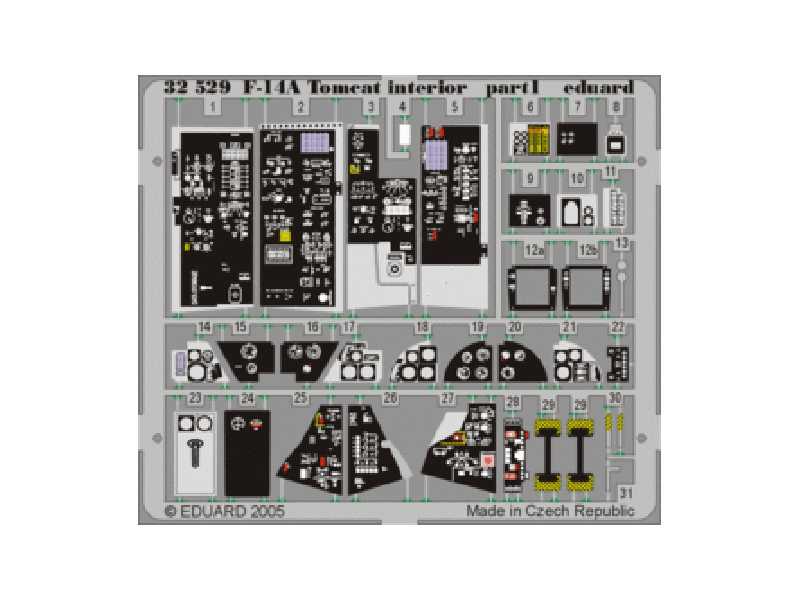  F-14A interior 1/32 - Tamiya - blaszki - zdjęcie 1