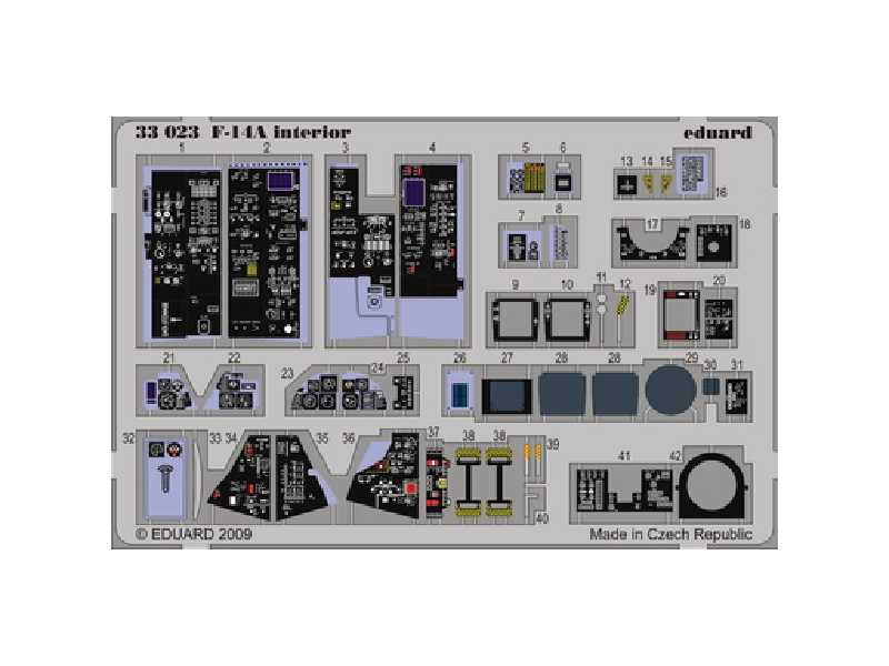  F-14A interior S. A. 1/32 - Tamiya - blaszki - zdjęcie 1